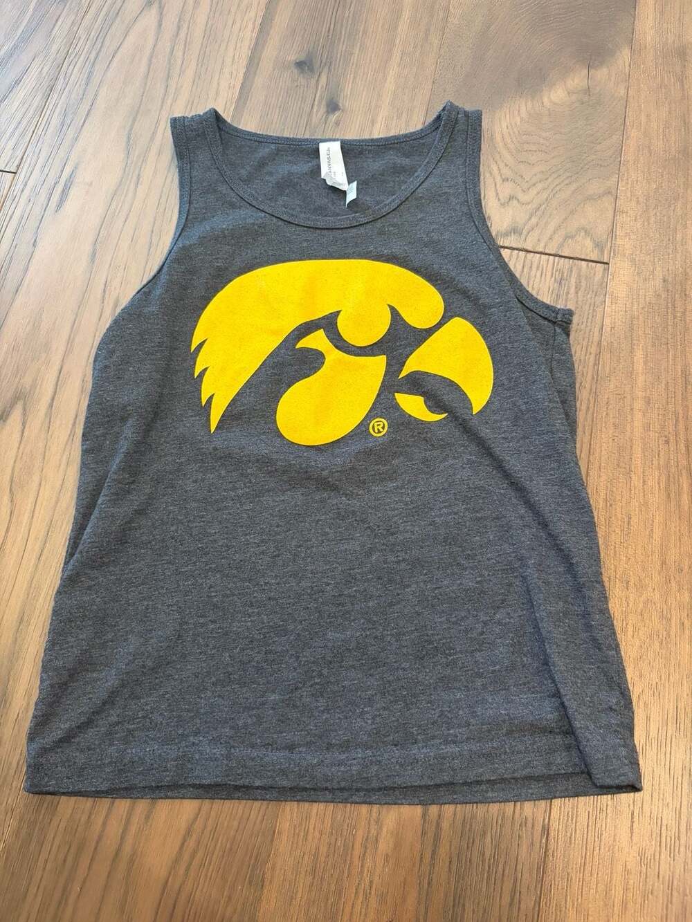 Bella + Canvas Iowa Hawkeyes Kids Tank Top Grey Size S 6-8
